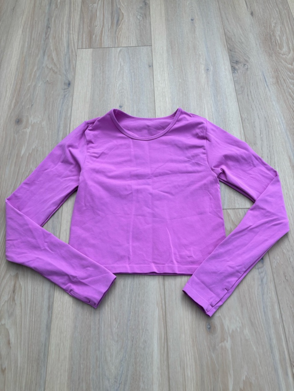 Fabletics Pink Cropped Long Sleeve Active Top Size Small